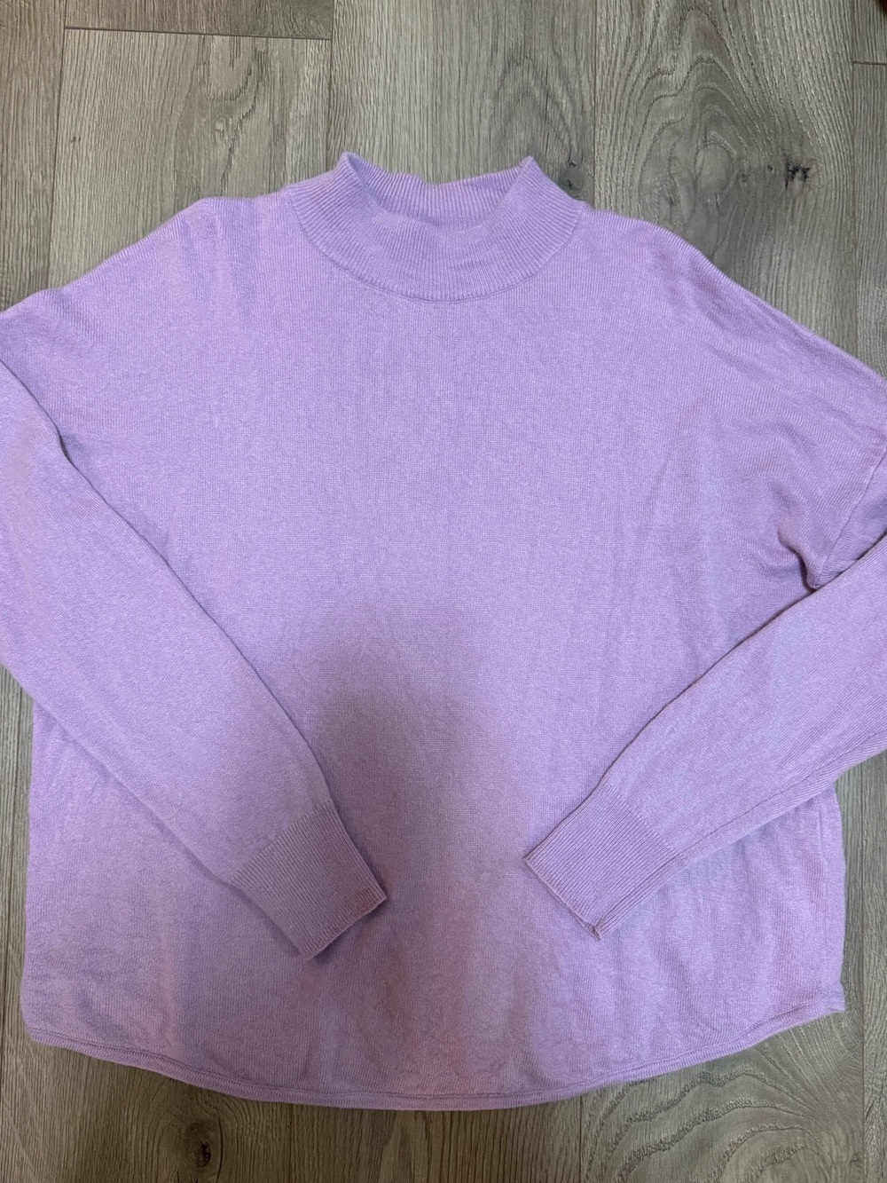 Madewell Ashbury Mock Neck Pullover Sweater Lavender Merino Wool Alpaca M
